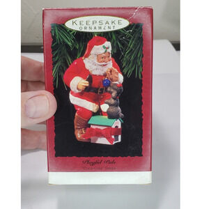 Vintage 1993 Hallmark Keepsake Ornament Playful Pals Coca-Cola Santa & Poodle